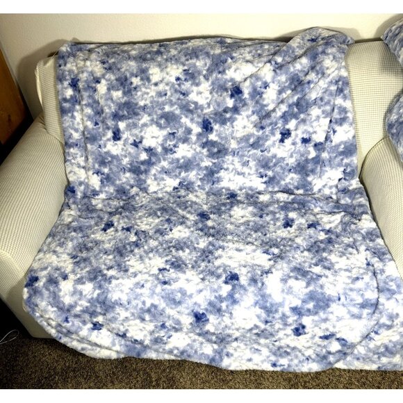 Aviva Stanoff  Blue White Painted Sky Blanket 2 Pillow Set, Super Soft, NWT, MSR - Picture 3 of 10